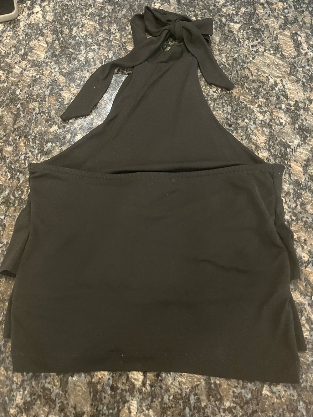 bebe Black Halter Ruffle Top - Picture 2 of 3
